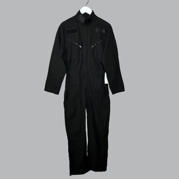 RE/DONE Utility Straight Leg Cotton Coverall Jumpsuit Pockets Black Women XS NWT - Picture 1 of 15